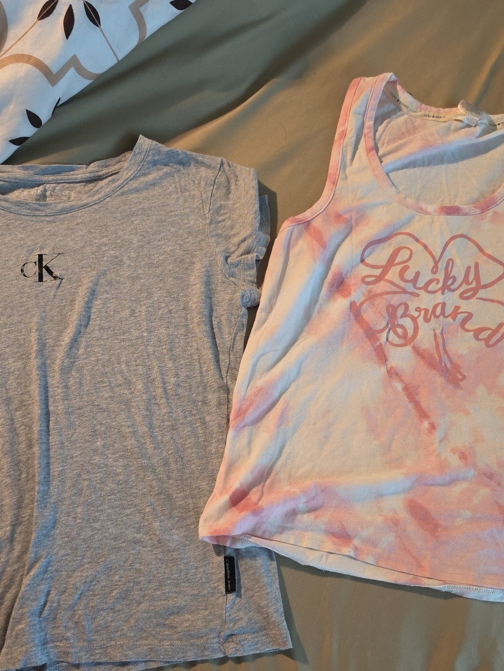 Lucky Brand Pink Tie-Dye Logo Tank Top